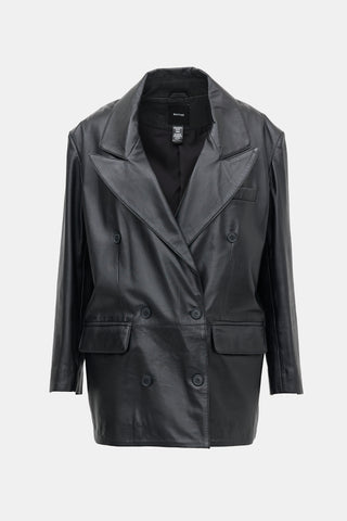 Smythe Leather Double Breasted Blazer