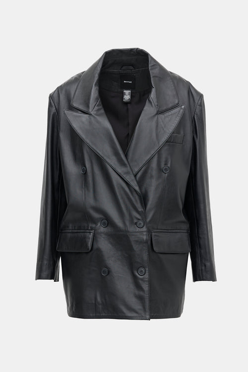 Smythe Leather Double Breasted Blazer