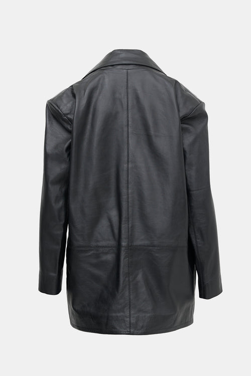 Smythe Leather Double Breasted Blazer