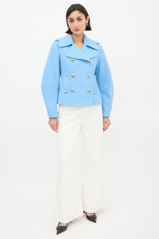 Smythe Light Blue Wool Double Breasted Jacket