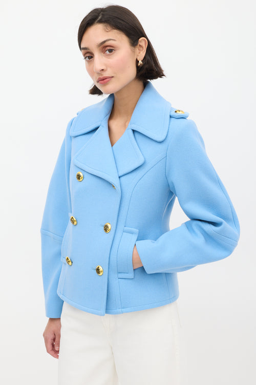 Smythe Light Blue Wool Double Breasted Jacket