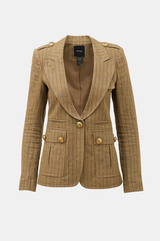 Smythe Linen Striped Cargo Pocket Blazer
