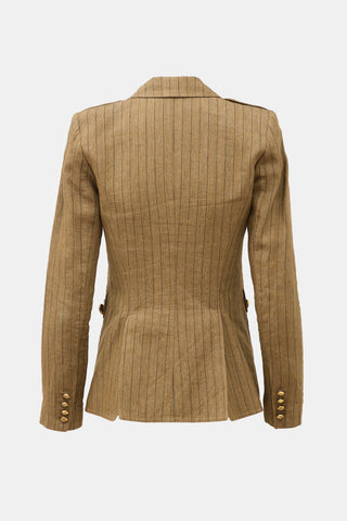 Smythe Linen Striped Cargo Pocket Blazer