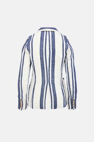 Smythe Linen Striped Duchess Blazer