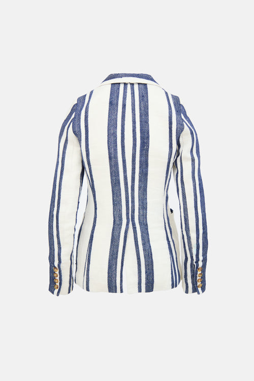 Smythe Linen Striped Duchess Blazer