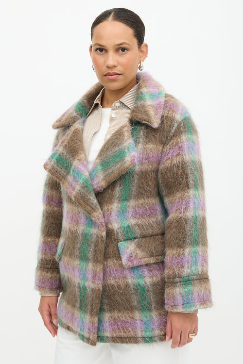 Smythe Mohair Blanket Car Plaid Coat