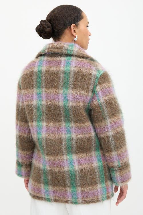 Smythe Mohair Blanket Car Plaid Coat