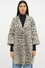 Smythe Beige Multi Colour Print Button Coat