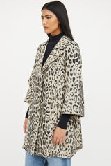 Smythe Beige Multi Colour Print Button Coat