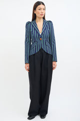 Smythe Stripe Pouf Sleeve Blazer