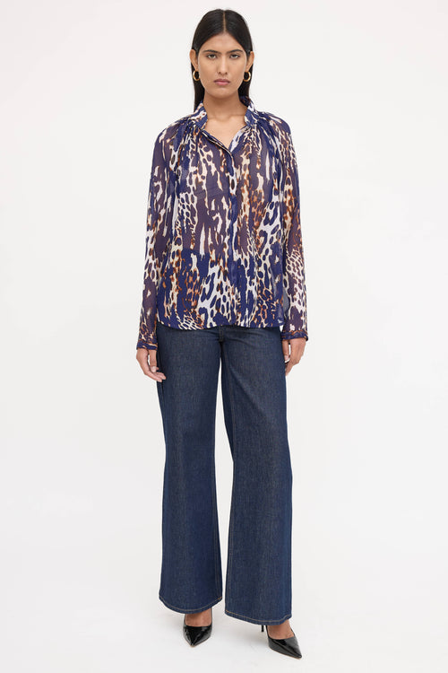 Smythe Sheer Patterned Blouse