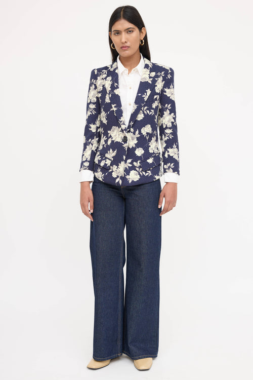 Smythe Woven Floral Blazer