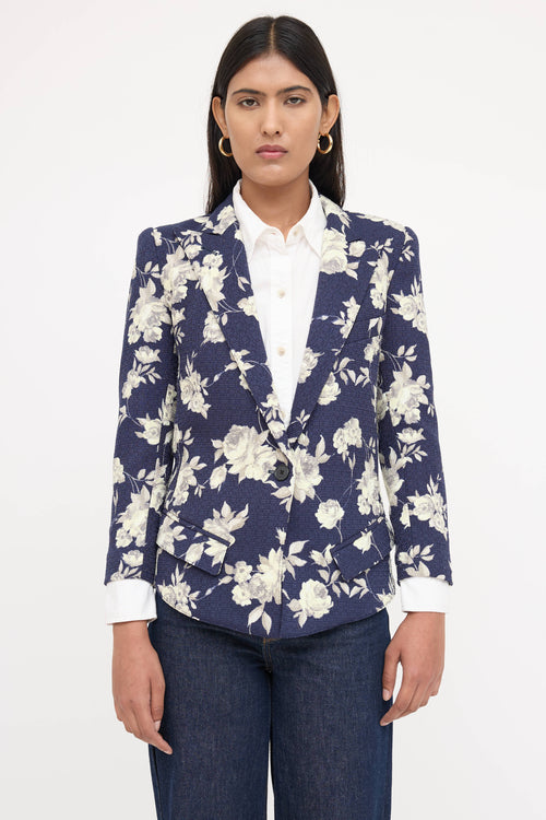 Smythe Woven Floral Blazer