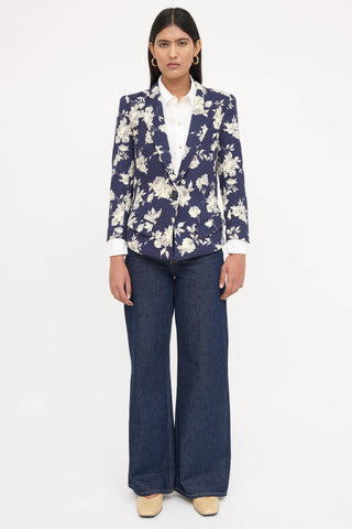 Smythe Woven Floral Blazer