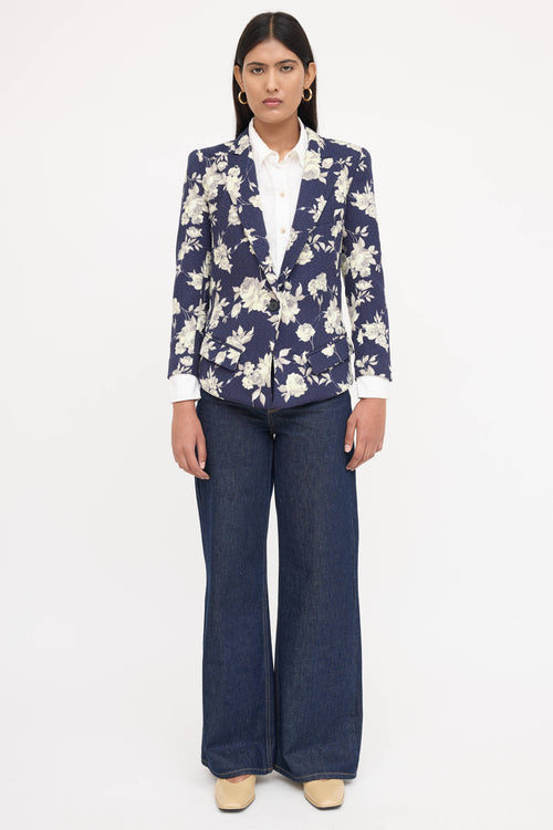 Smythe Woven Floral Blazer