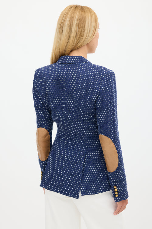 Smythe Navy & White Polka Dot Blazer