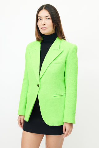 Smythe Neon Green 90's Tweed Blazer