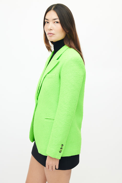 Smythe Neon Green 90's Tweed Blazer
