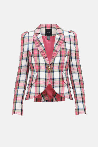 Smythe Plaid Linen Blazer