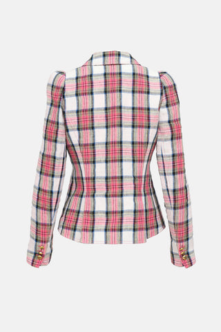 Smythe Plaid Linen Blazer