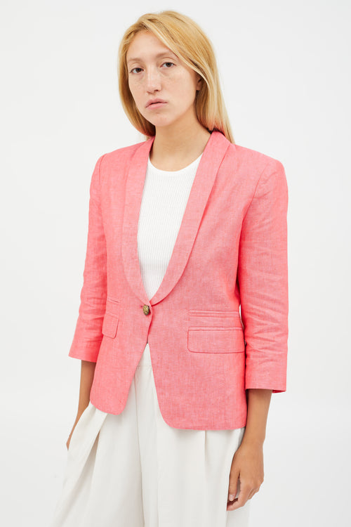 Smythe Pink Linen Blazer