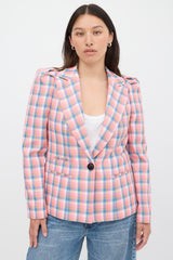 Smythe Check Box Pleat Blazer
