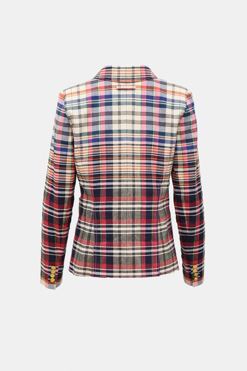 Smythe Linen Plaid Blazer