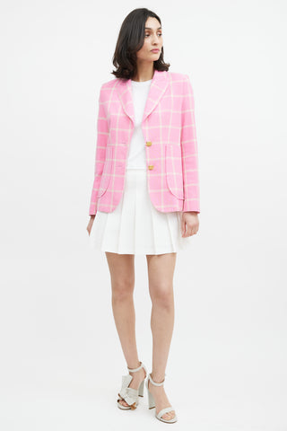 Smythe Check Portrait Neck Blazer