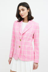 Smythe Check Portrait Neck Blazer