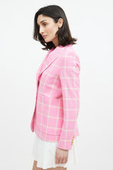 Smythe Check Portrait Neck Blazer
