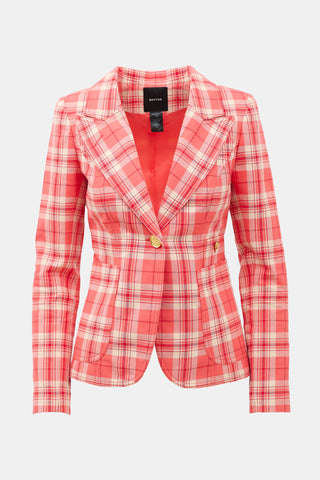Smythe Plaid Patch Pocket Duchess Blazer