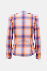 Smythe Plaid Pouf Sleeve Blazer