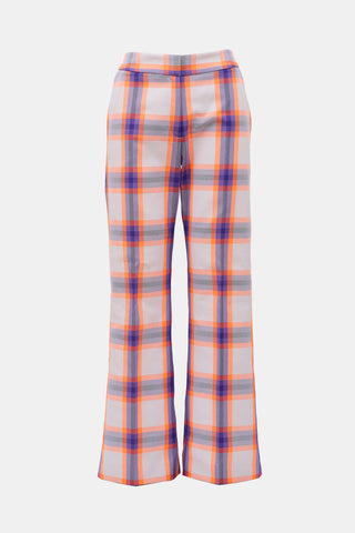 Smythe Plaid Wide Leg Trouser