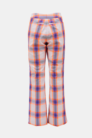 Smythe Plaid Wide Leg Trouser