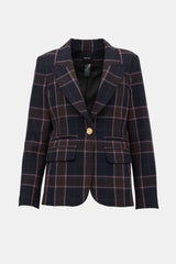 Smythe Plaid Single Button Blazer
