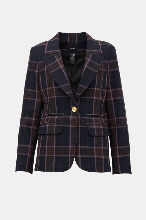 Smythe Plaid Single Button Blazer