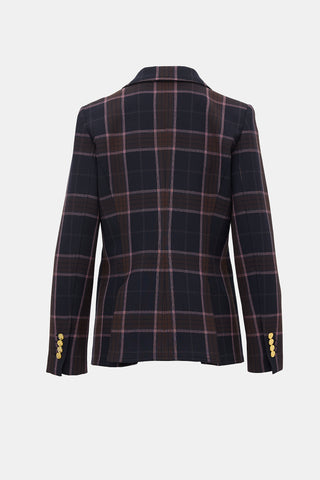 Smythe Plaid Single Button Blazer