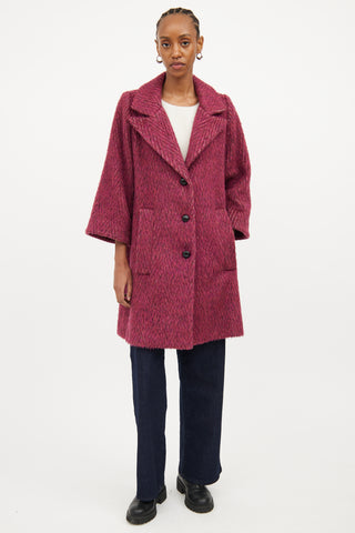 Smythe Purple Wool Mohair Coat