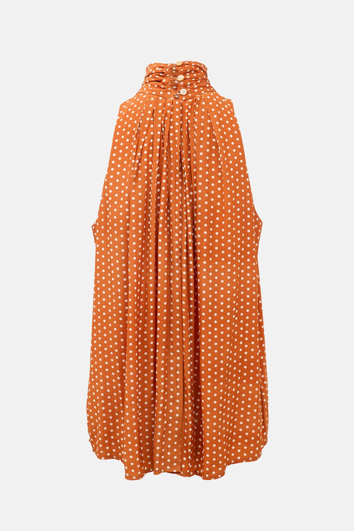 Smythe Polka Dot Drape Blouse