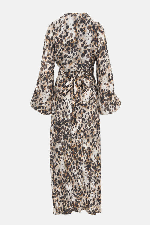 Smythe Printed Hostess Wrap Dress
