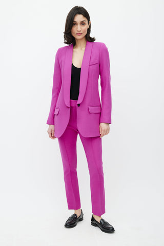 Smythe Purple Wool Blend Two Piece Suit