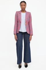 Smythe Linen Plaid Blazer