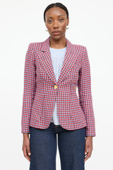 Smythe Linen Plaid Blazer