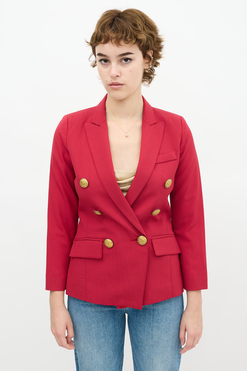 Smythe Red Wool Double Breasted Blazer