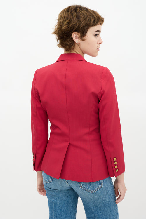 Smythe Red Wool Double Breasted Blazer