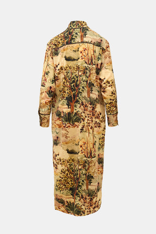 Smythe Satin Printed Shirt Dress