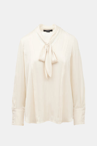 Smythe Satin Neck Tie Blouse