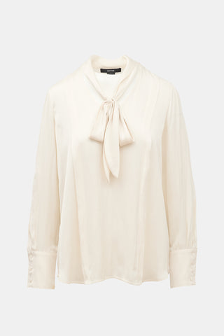 Smythe Satin Neck Tie Blouse