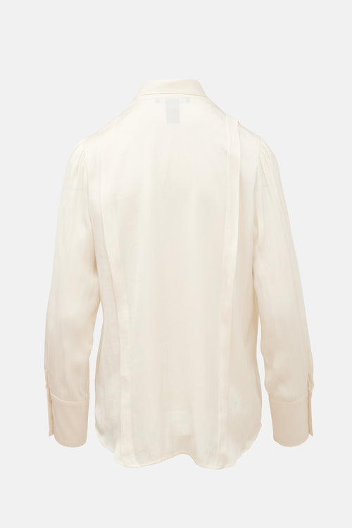 Smythe Satin Neck Tie Blouse