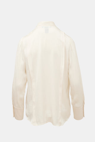 Smythe Satin Neck Tie Blouse
